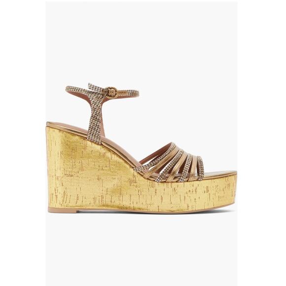 KURT GEIGER London Pierra Platform Wedge Sandal In Open Brown 8 - Picture 1 of 5